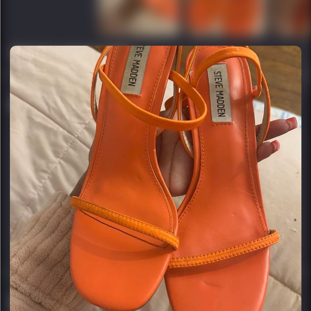 Steve Madden Vibrant Orange Strappy Heels